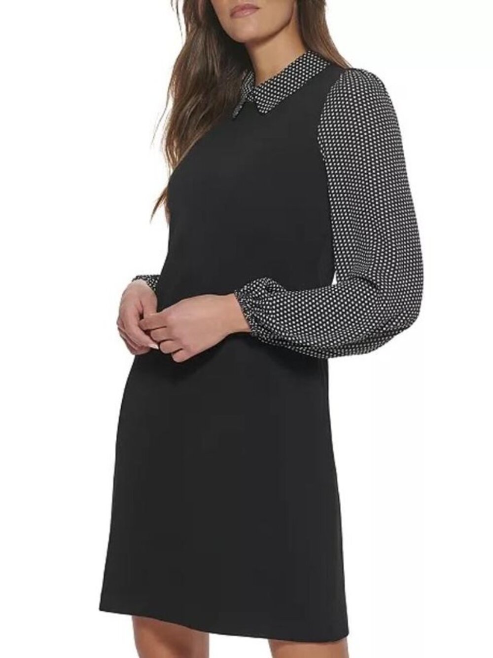 Tommy Hilfiger Black Polka Dot Collared Mini Dress